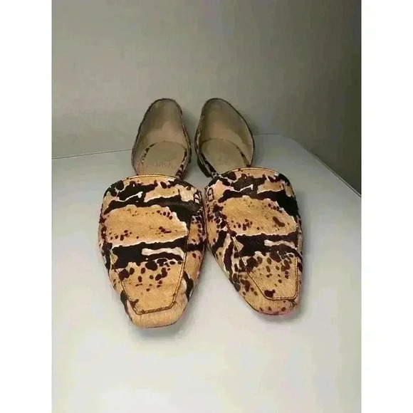 Vince Camuto Animal Print Real Cow Hair Kordie 3 Flats Size 7.5 Women's Unique - Picture 1 of 16